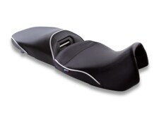 Sargent's 2-pc seat set featuring Non-Standard options CFX Silver Welt, Low Version for the BMW R 1300 GSA.